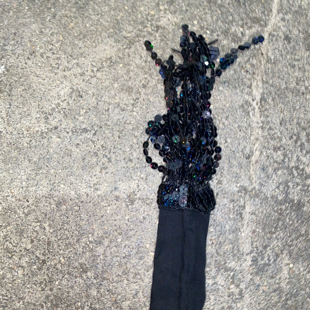 Black sequin rave skirt - Picture 3 of 4